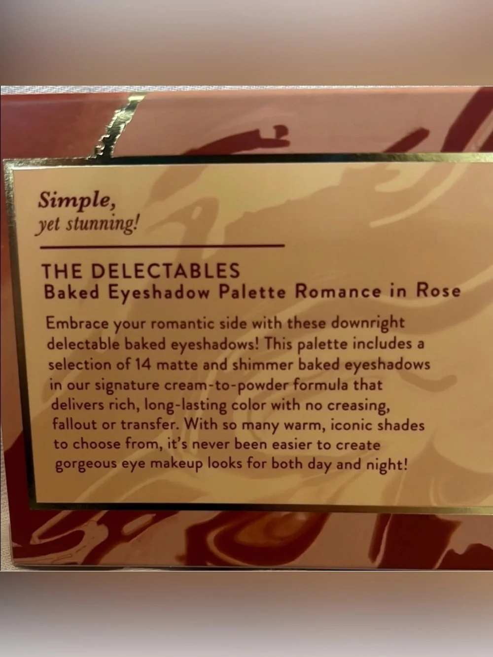 Laura Geller The Delectables Baked Eyeshadow Palette Romance In Rose 🌹 NWT
